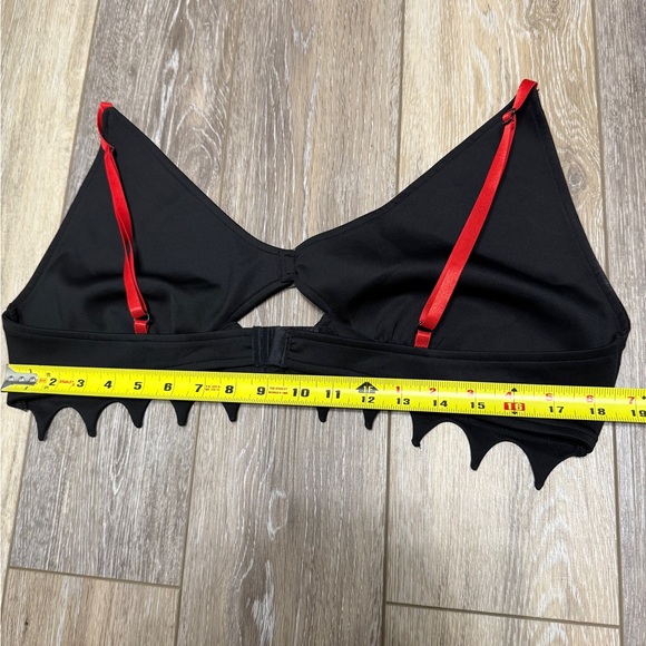 Forest Ink Black Crop Top with Red Straps - Picture 3 of 4